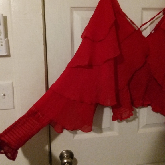 Live 4 truth red ♥️ flowy see through top - Picture 3 of 4